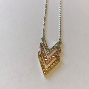 Swarovski crystal triangle necklace Rose gold